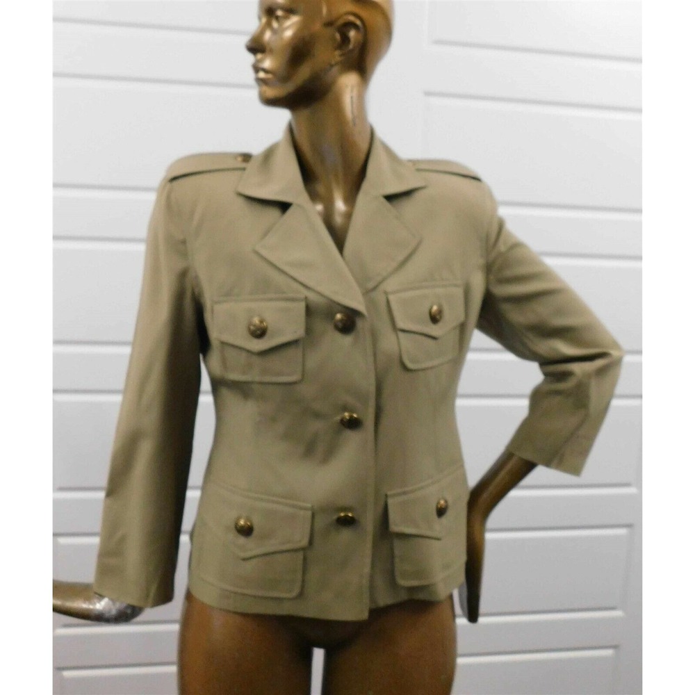 Geronimo Beige Button Down Lightweight Wool Jacke… - image 1